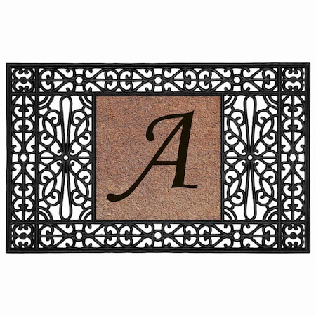 Monogram Door Mat, Coir, Black, Natural, 30 in W x 48 in L
